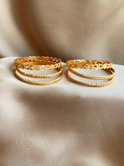 6pcs Frosted & Hollow Out Design Bangle Set