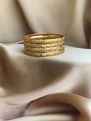 4pcs/set Boho Textured Bangle Set