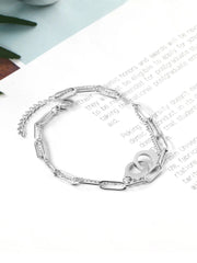 Mini Chain Charm Silver Bracelet