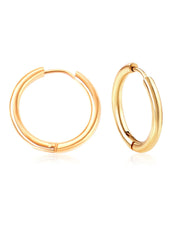 1pair Stainless Steel Big Hoop Earrings - Gold