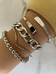 Iris Bracelet Set 4pcs  - Silver