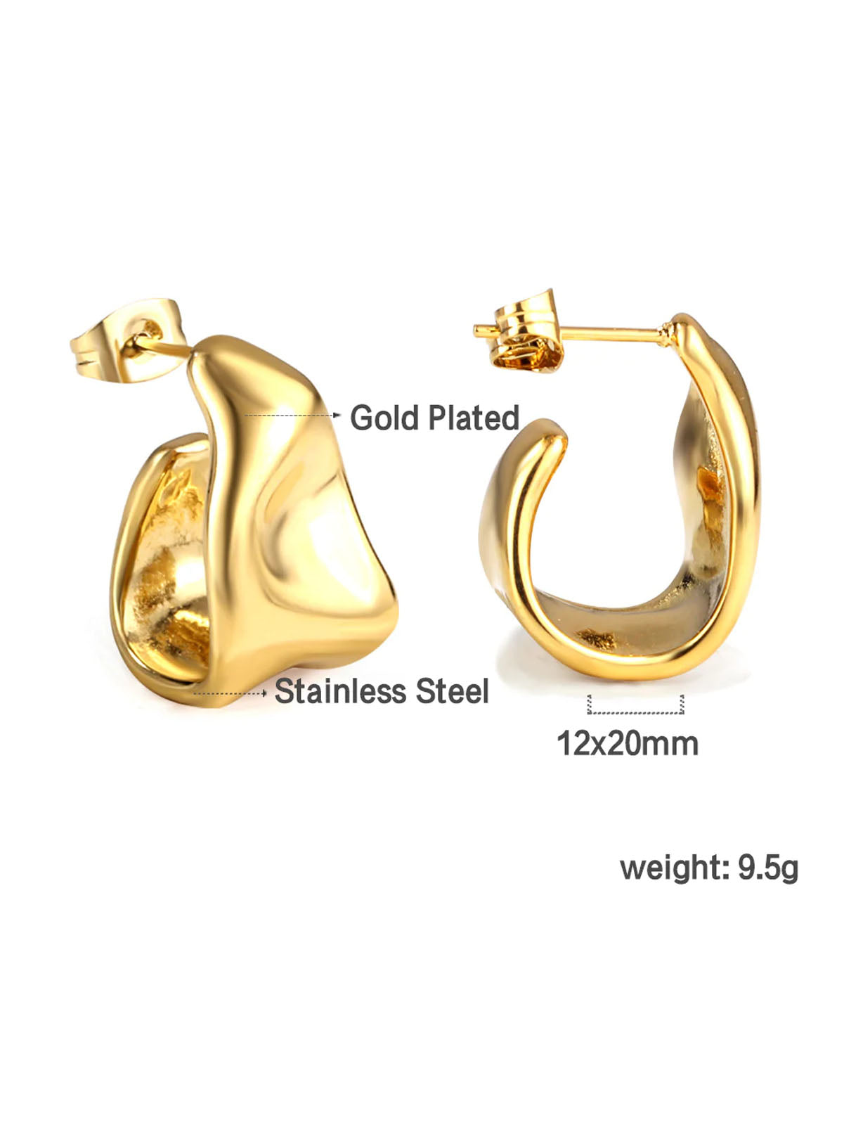 Stainless Steel Emerald Earrings -