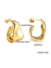 Stainless Steel Emerald Earrings -