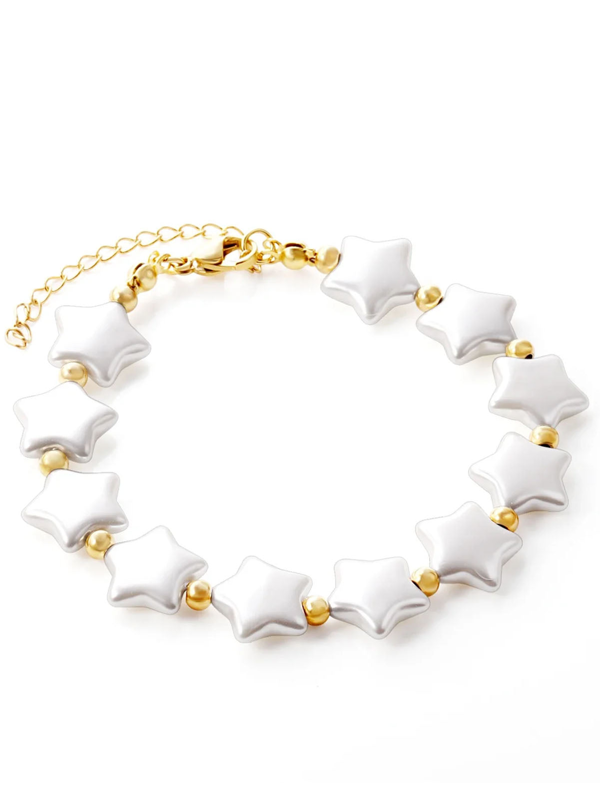 Star Bangles Stainless Steel White Shell Charm Bracelets