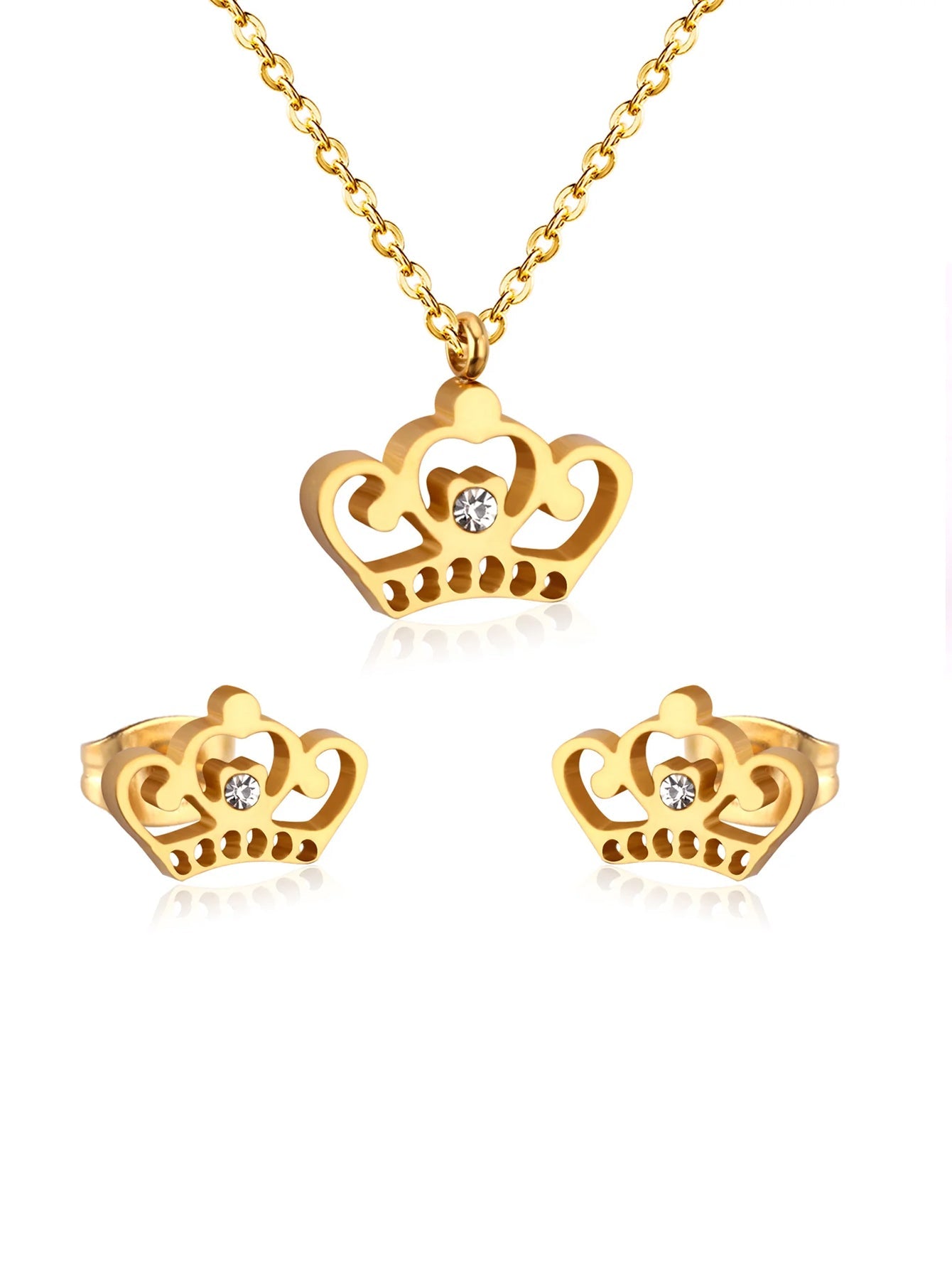 3pcs Crown Shaped Jewelry Set