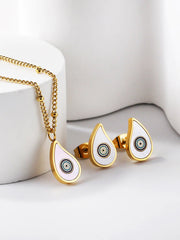 3pcs Eye Pendant With Full Rhinestone Jewelry Set - FD ⚡