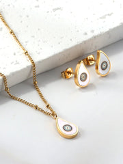 3pcs Eye Pendant With Full Rhinestone Jewelry Set - FD ⚡