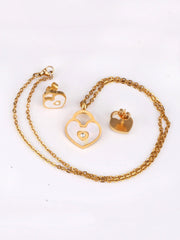 3pcs Heart Lock Jewelry Set