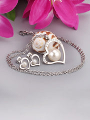 3pcs Heart & Pearl Decor Jewelry Set