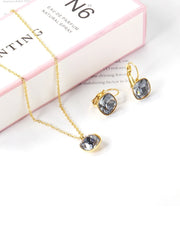 3pcs Zircon Stainless Steel Jewelry Set