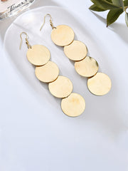 Geometric round metal earrings - Golden