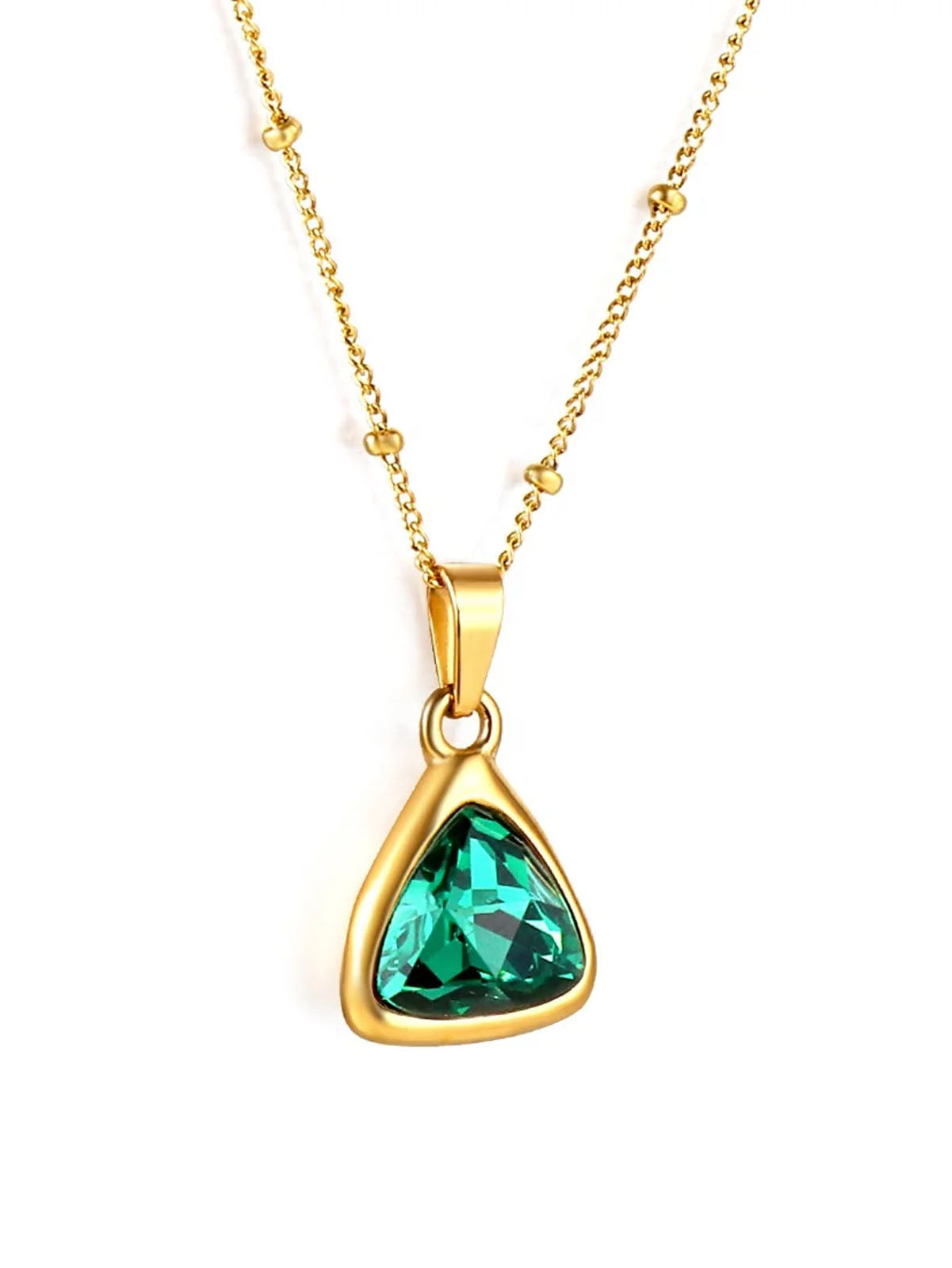 Triangle pendant stone necklace