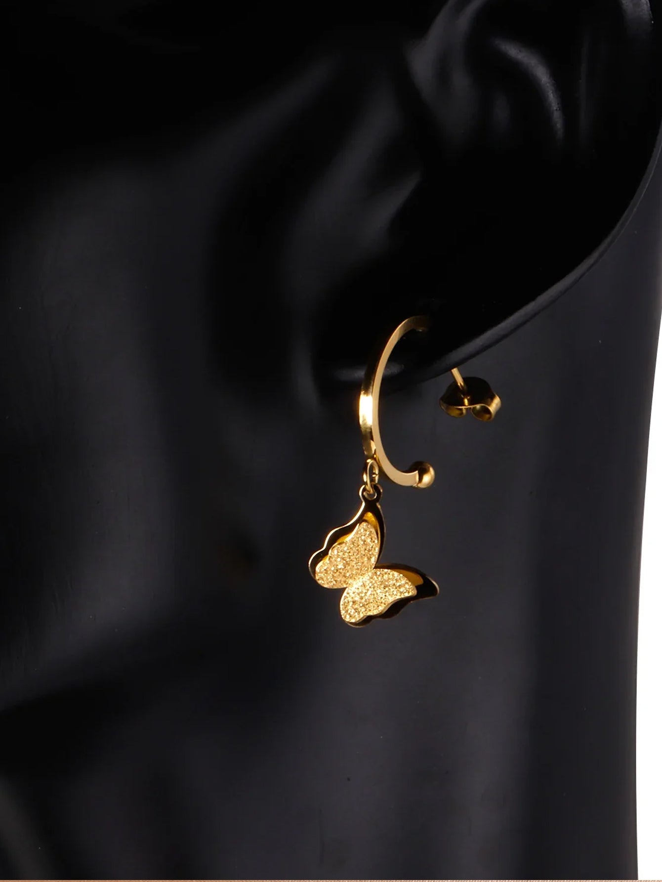 Butterfly Stainless Steel Charming Drop Earrings