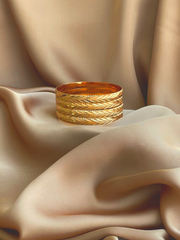 4pcs Minimalist Carved Bangle Set