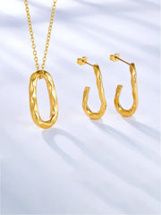 Geometric Irregular Square Stainless Jewelry  Set