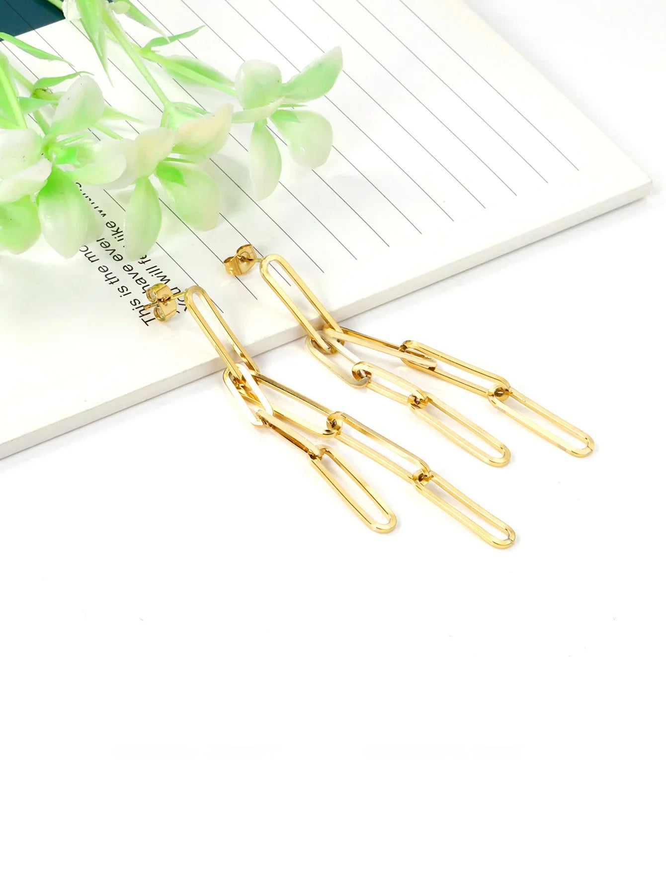 Geometric Metal Long Earrings