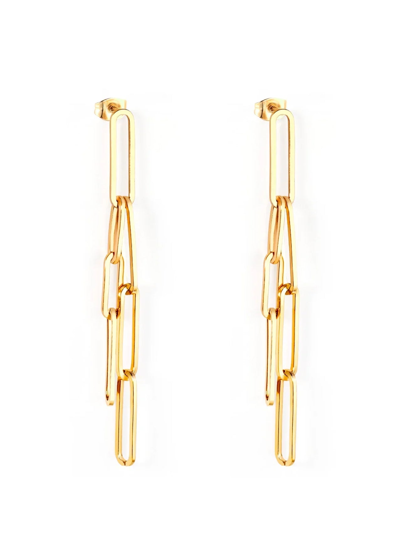 Geometric Metal Long Earrings