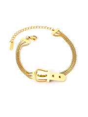 Stainless Steel Multi-Layer Chain Buckle Bracelet
