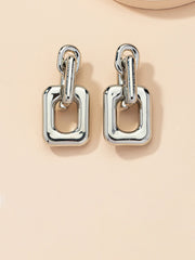 Geometric chain earrings - White Gold