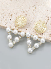 Pearl geometric earrings - White