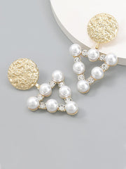 Pearl geometric earrings - White