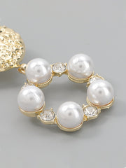 Pearl geometric earrings - White