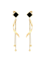 Stainless steel black square Shaped Drop Earring