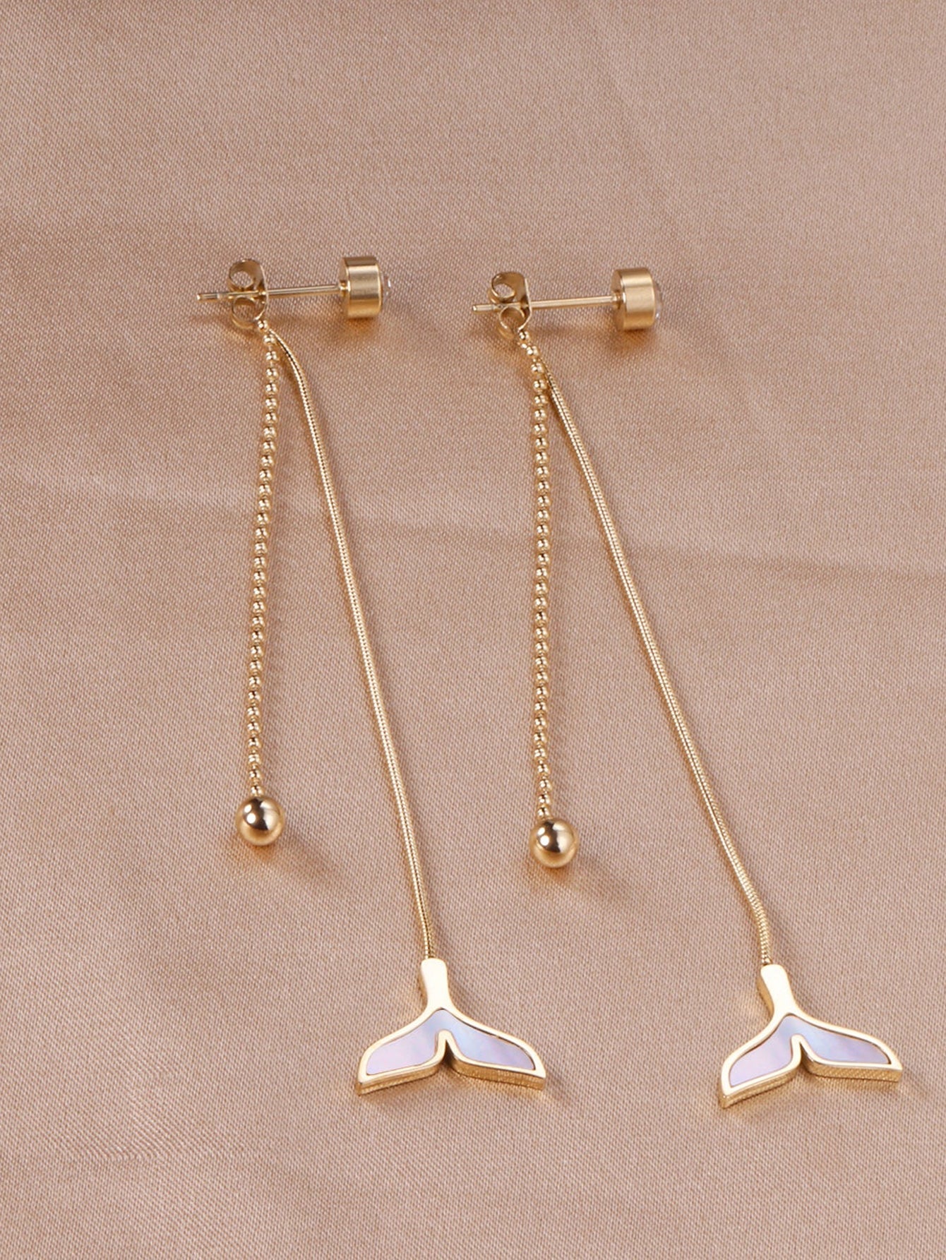 Stainless Steel Charm Drop Earrings