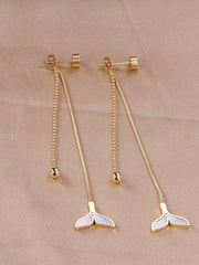 Stainless Steel Charm Drop Earrings