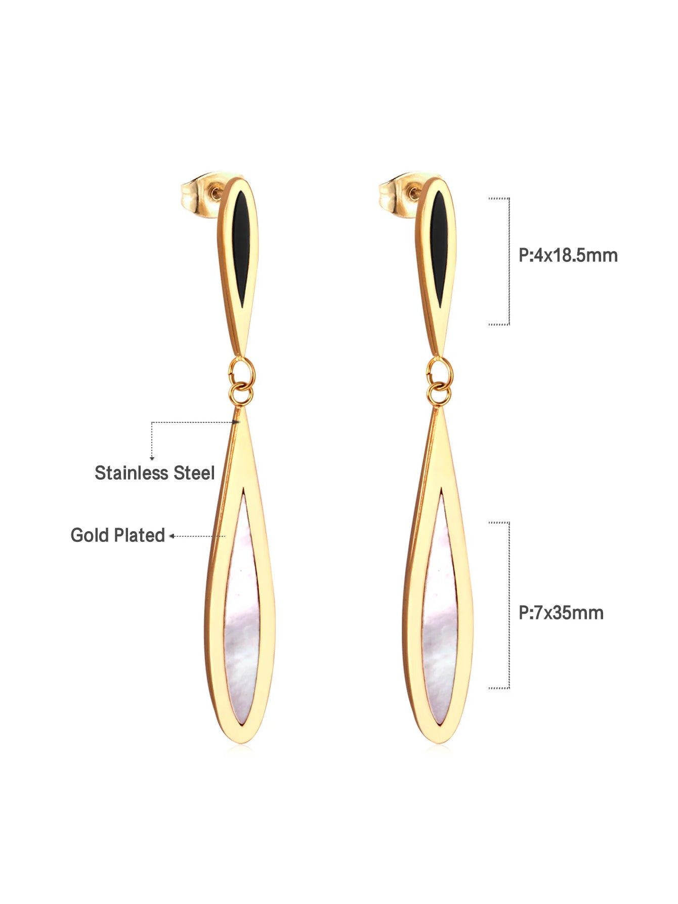 Stainless Steel Charm Drop Earrings