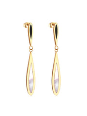 Stainless Steel Charm Drop Earrings