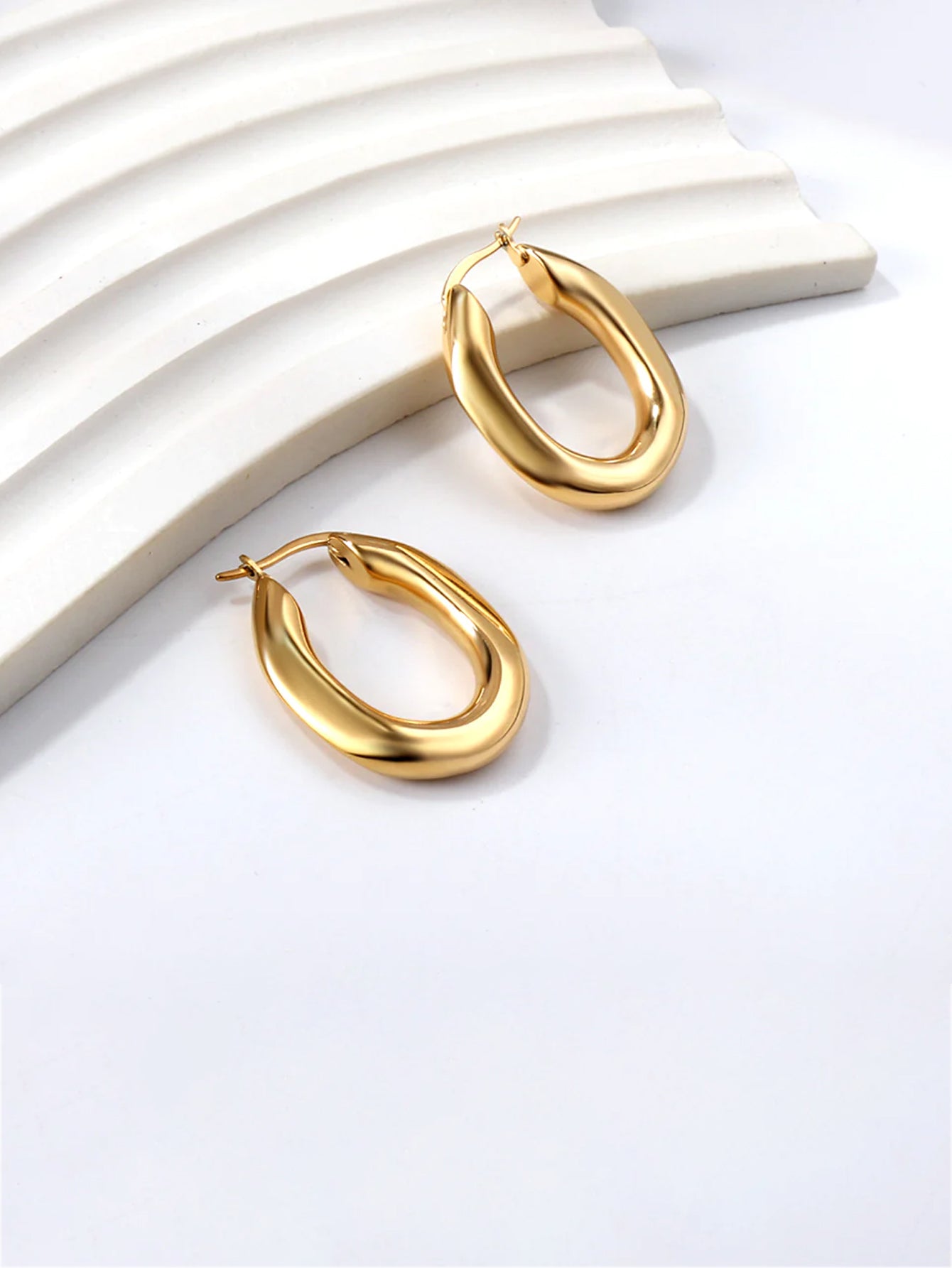 Stainless Steel Chunky Hoop Earrings