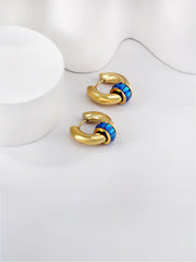 Stainless Steel Colorful Hoop Earrings