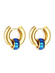 Stainless Steel Colorful Hoop Earrings