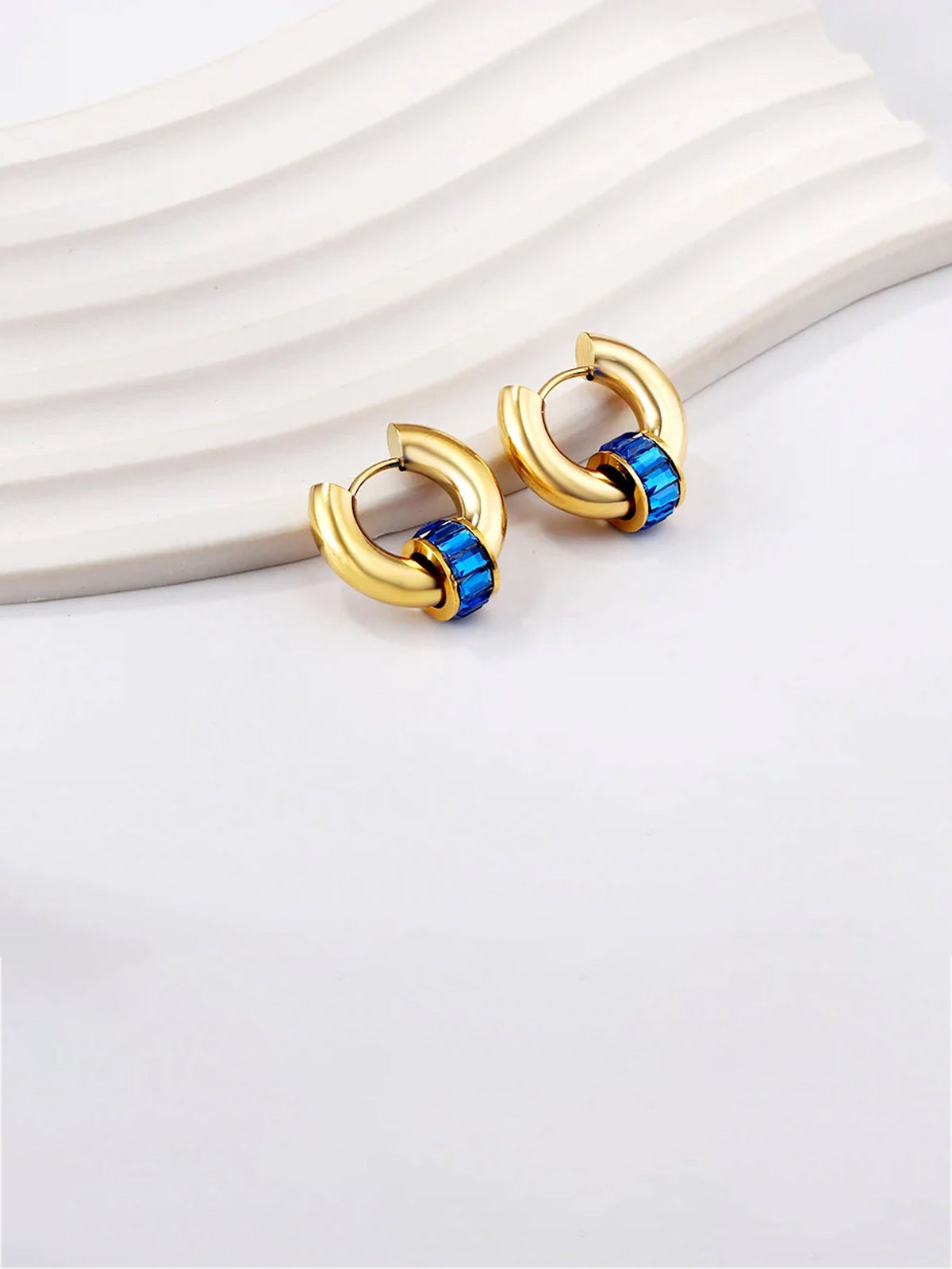 Stainless Steel Colorful Hoop Earrings