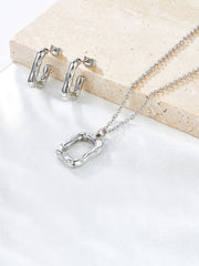 Stainless Steel Earring Necklace Jewelry set