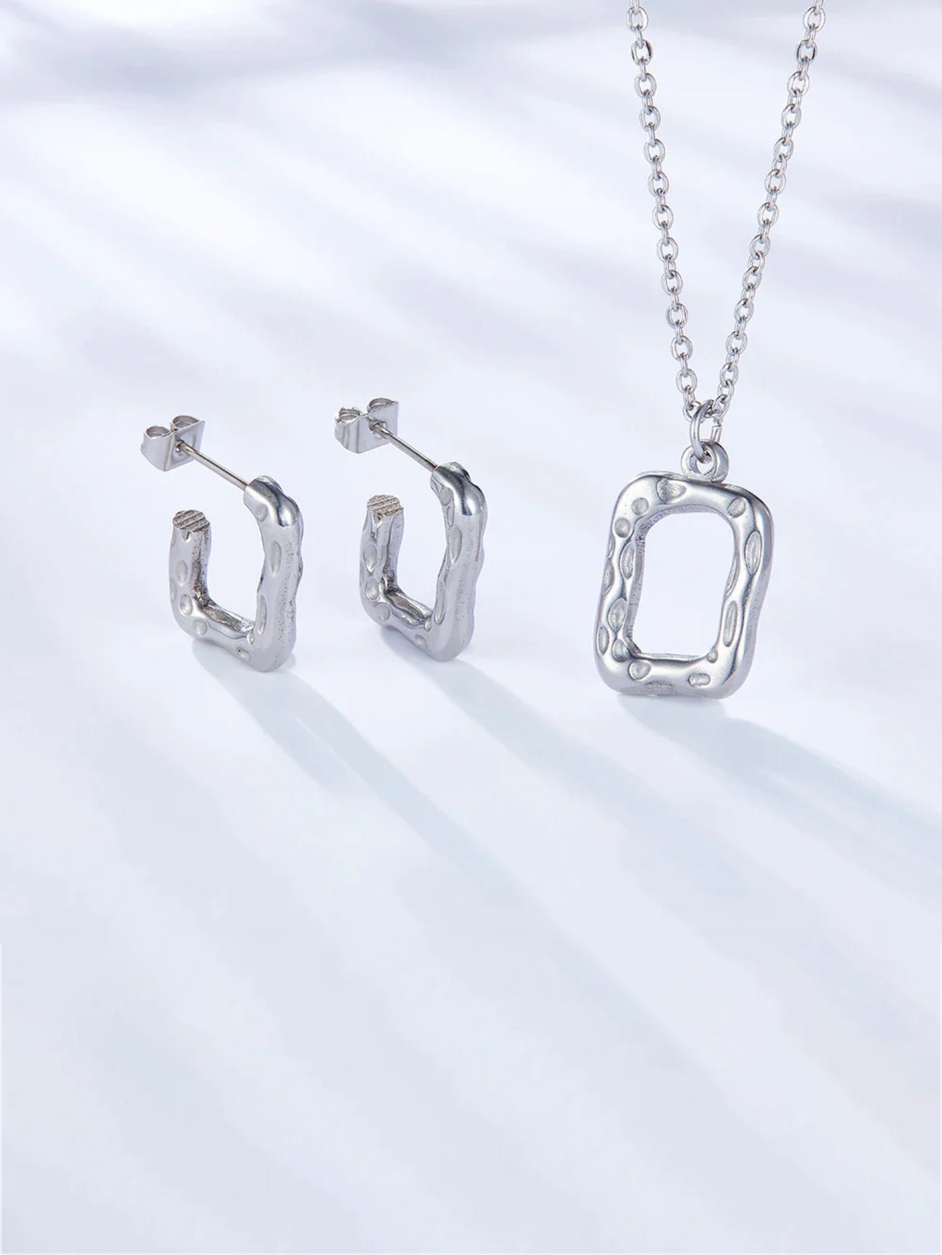 Stainless Steel Earring Necklace Jewelry set