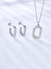 Stainless Steel Earring Necklace Jewelry set