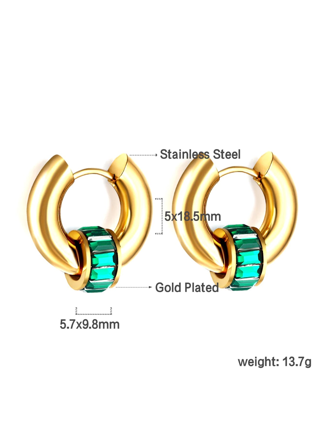 Stainless steel round hoop earring