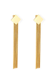 Stainless steel tassel drop earring