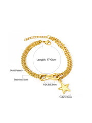 Stainless Steel Link Chain Star Bracelet