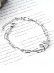 Mini Chain Charm Silver Bracelet