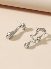 Irregular Stud Earrings - Silver