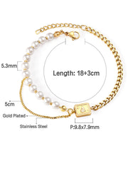 Stainless Steel Charm Pearl Bracelets