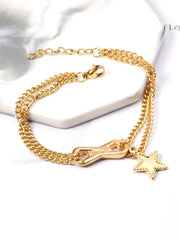 Stainless Steel Link Chain Star Bracelet