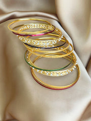 10pcs/Set Multicolored Ethnic Rhinestone Decor Bangles