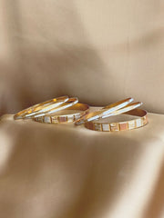 6pcs Block Pattern Design Gradient Decor Bangle Set