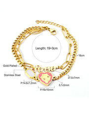 Stainless Steel Chain Pendant Bracelet